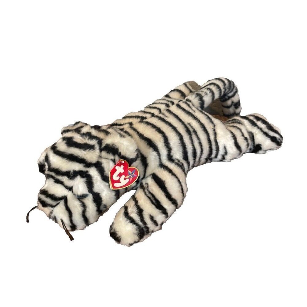 Ty Beanie Babies Buddy BLIZZARD The White Tiger Stuffed Animal 12" Plush Toy